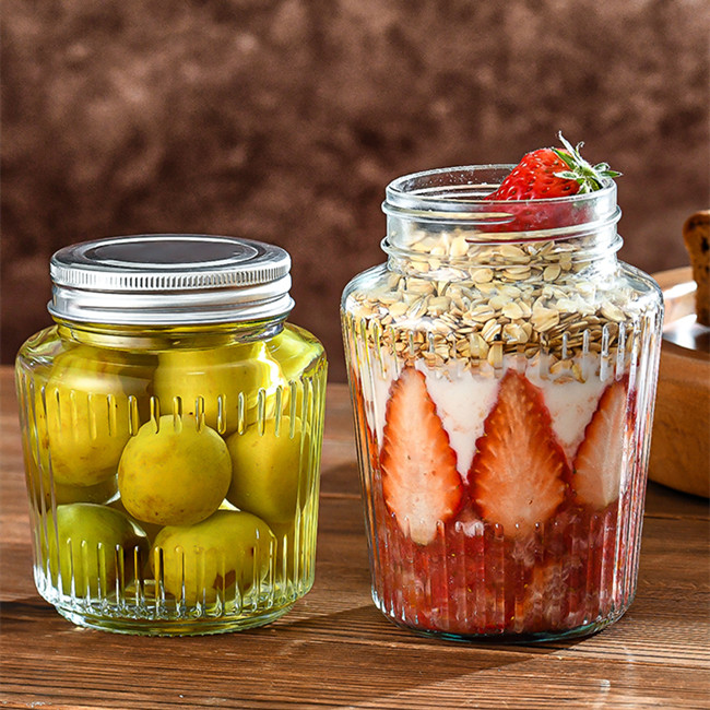 150ml 250ml 380ml 500ml Fat Squat Round Clear Glass Jars Empty for Honey Jam Jelly Canning Chili Sauce