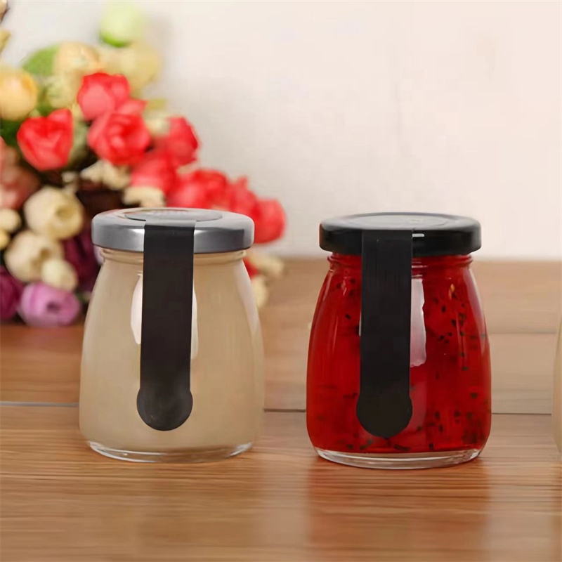 Mini Yogurt Glass Jar Pudding Glass Bottle 50ml 75ml Pudding Glass Jar With Lid