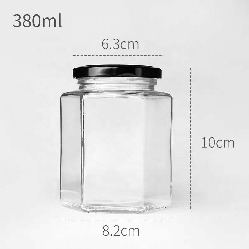 In Stock 180ml Cylinder Honey Glass Jar 380ml Glass Bottle for Jam Chili Sauce