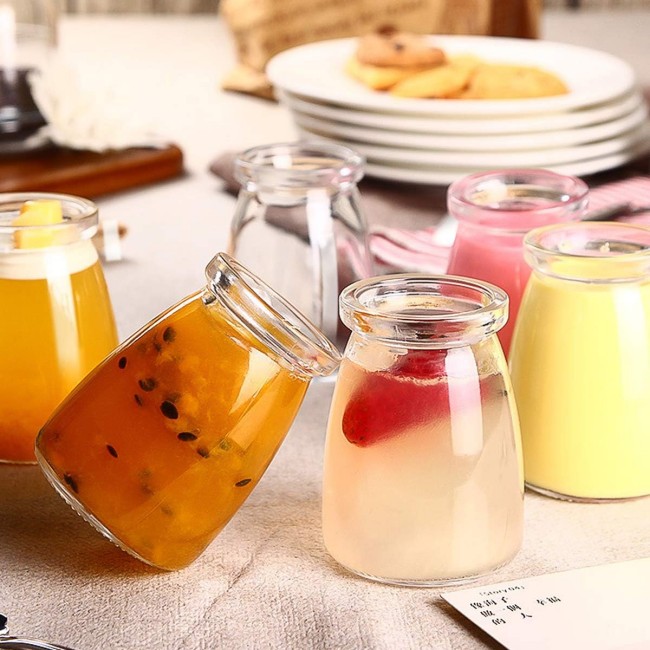 Replacement 200ml Yogurt Glass Jars PE Plastic Cap Yogurt Maker Custom Logo Hot Stamping Surface 100ml 150ml Options Available