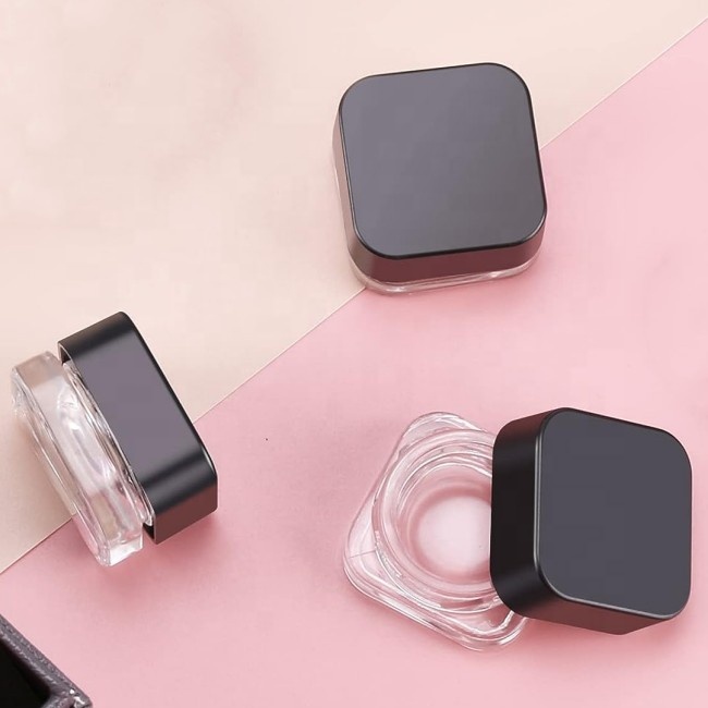 New Design Clear 9g 5g Cream Packaging Airtight Child Proof Jar Square Cube Mini Glass Jar