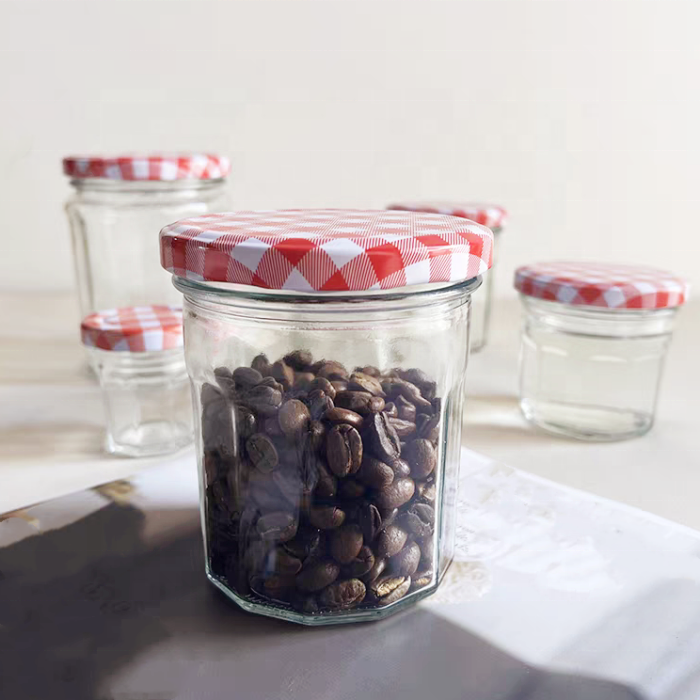 Wide Mouth 1oz 2oz 4oz 6oz 8oz Clear Food Storage Blueberry Preserves Honey Jars With Metal Lids