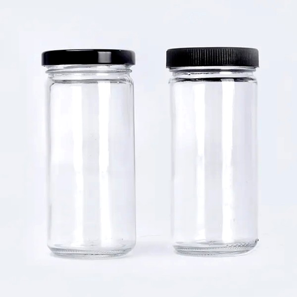 Factory Price  Empty 4oz 6oz 8oz 250ml Tall Cylinder Paragon Food Glass Jar With Plastic Lid for Jam Food Honey