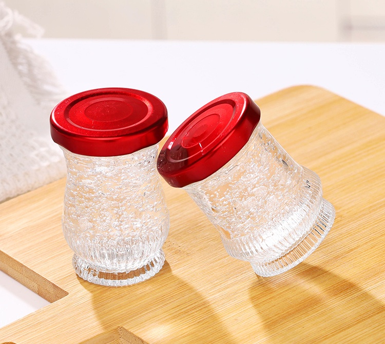 Recyclale 45ml 75ml 100ml Bird's Nest Honey Jelly Use Storage Round Glass Honey  Jar With Gold/red / Metal Lid