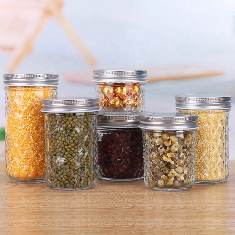 Factory Price 4oz 8oz 10oz 12oz 16oz 32oz Wide Mouth Glass Mason Jar for Jam Honey Canning Food Storage