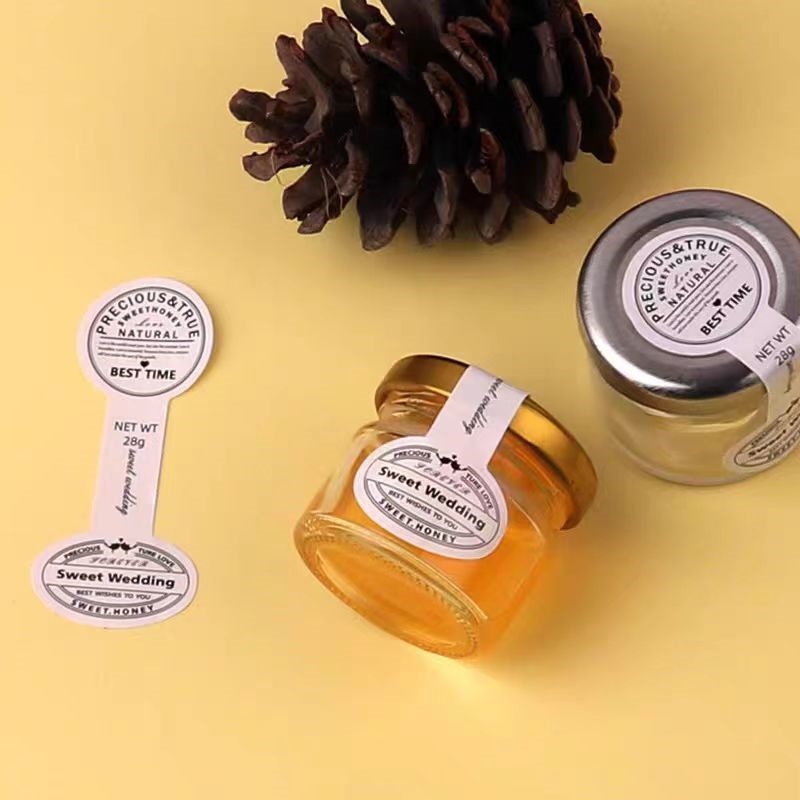 Mini Honey Jar Recyclable 25ml 35ml 45ml Honey Jam Glass Bottle for Honey Jam With Metal Lid