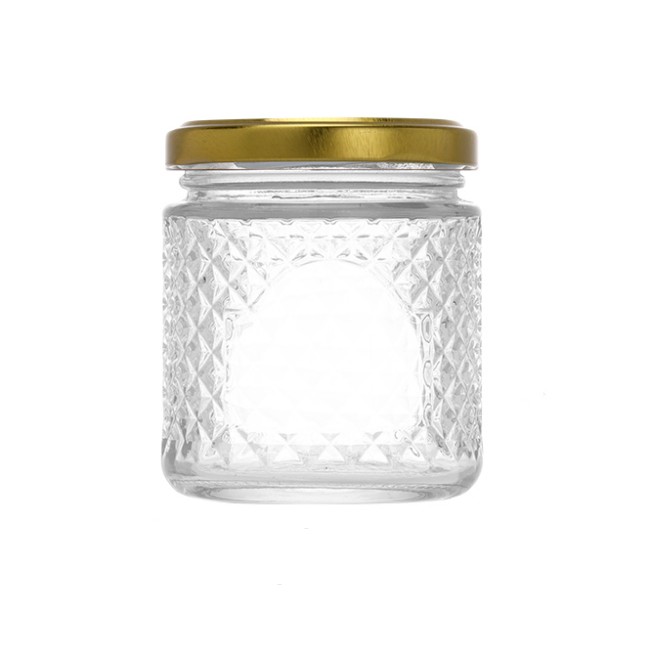Clear Round Vertical Strip Glass Jar With Easy Open Lid for Bird Nests-Empty Glass Container Bottle