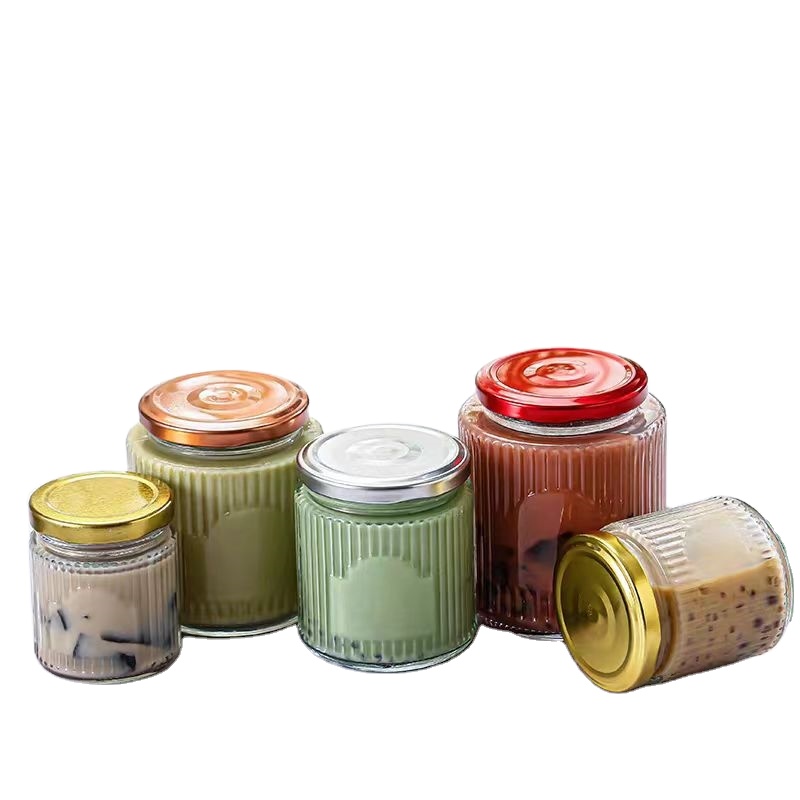 150ml 200ml 280ml 380ml Food Storage Glass Jar Pudding Yogurt Jelly Jam Bird's Nest Bottle Glass Jar With Metal Lid