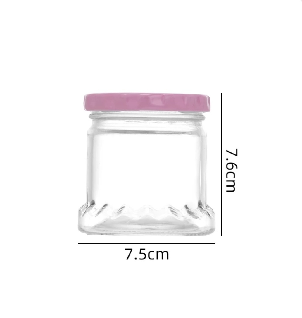 Unique Shape Clear 45ml 75ml 100ml Glass Honey Bird Nest Jar Jam Jar Pickles Bottle With Metal Lid