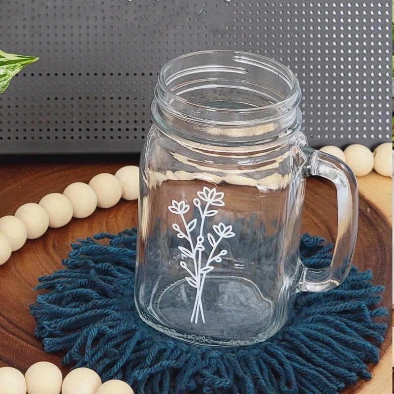 Customized Logo Factory Manufactured High Quality Smooth 1oz 4oz Glass Mason Jar With Handle and Bamboo Caps