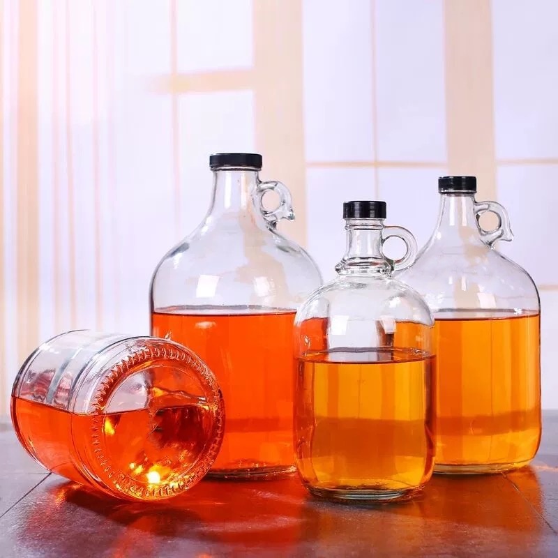 High Quality 1l 2l Glass Maple Syrup Bottles California Wine Bottle Drinking Bottle With Screw Cap