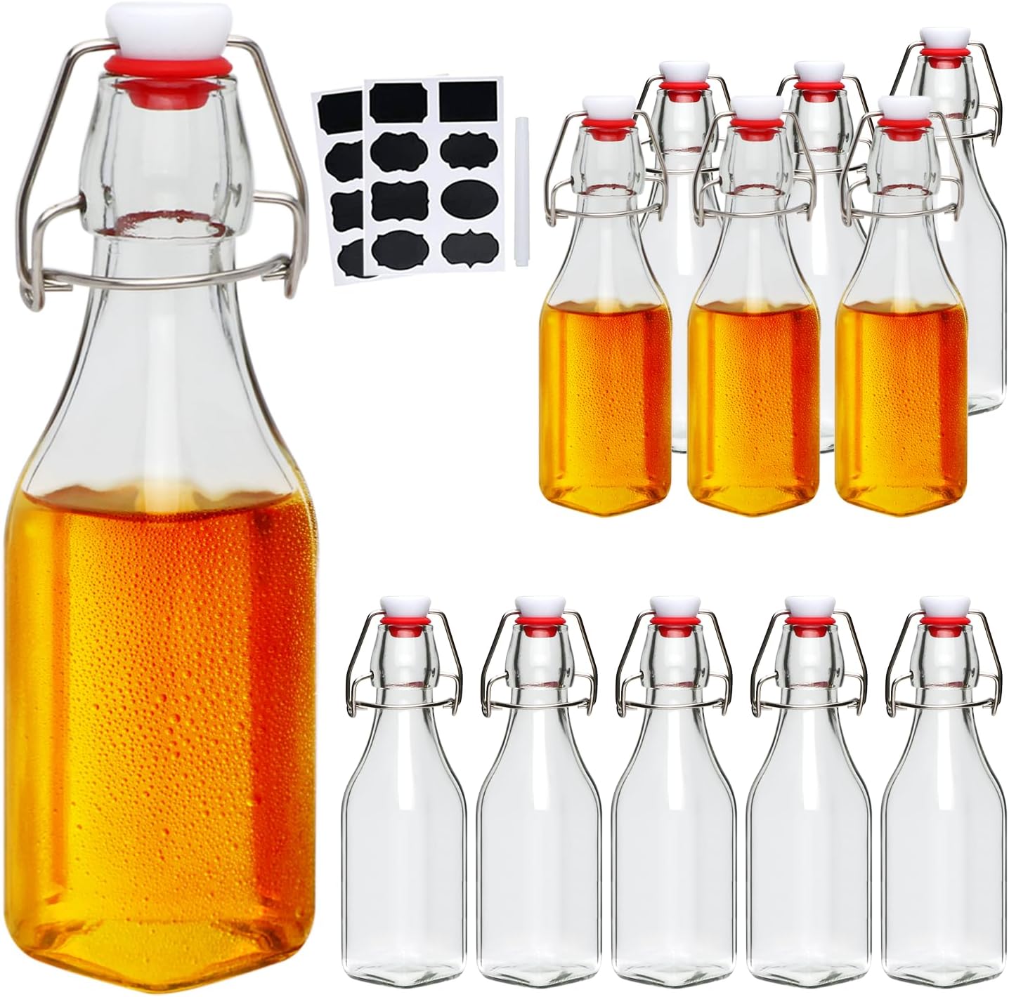 Wholesale Ez Cap Swing Glass Bottle 250ml 500ml 750ml 1000ml 1l Empty Clear Glass Kombucha Bottles Glass Swing Top Bottles