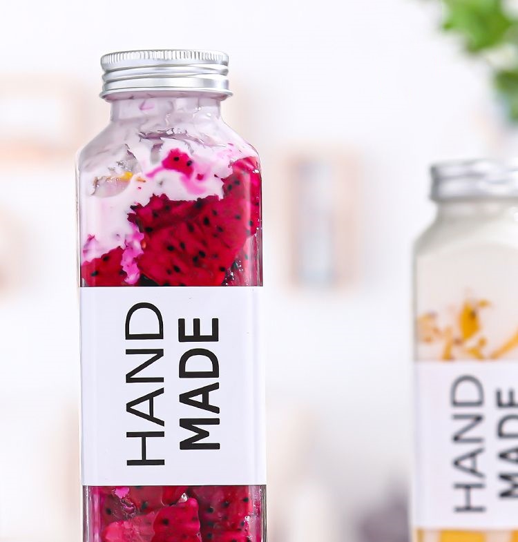 Recyclable Round Glass Juice Bottle 250ml 500ml 750ml 1000ml Drinking Beverage Glass Bottle for Juice With Cap