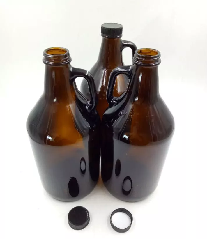Amber clear glass bottle for juice milk beer growler 1L 2.5L 4L empty round Kombucha glass water jug