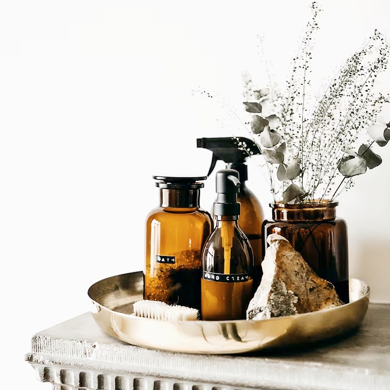 Food Storage Medicine Wishing Apothecary Jars 50ml-2L Amber or Clear Wide Mouth Glass Jar With Glass Stopper