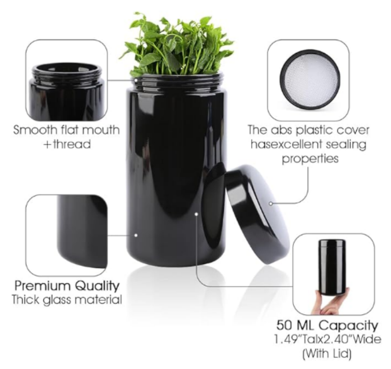 Luxury Cosmetic Packaging 250ml 500ml  Black Uv Glass Bottle 100ml 200ml Violet Cbd Glass Jar Violet Supplement Jar