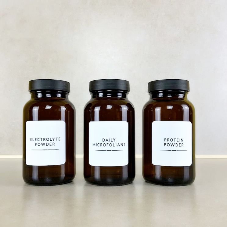 Unique Glass Pill Bottle for Packaging 150cc 500cc Color Gummy Vitamin Glass Frozen Bottle Healthcare Supplement Container