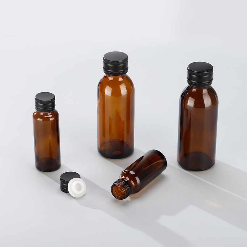 Medical Implement Products Syrup Packaging 20ml 30ml 50ml Oral Liquid Amber Glass Bottle 2oz