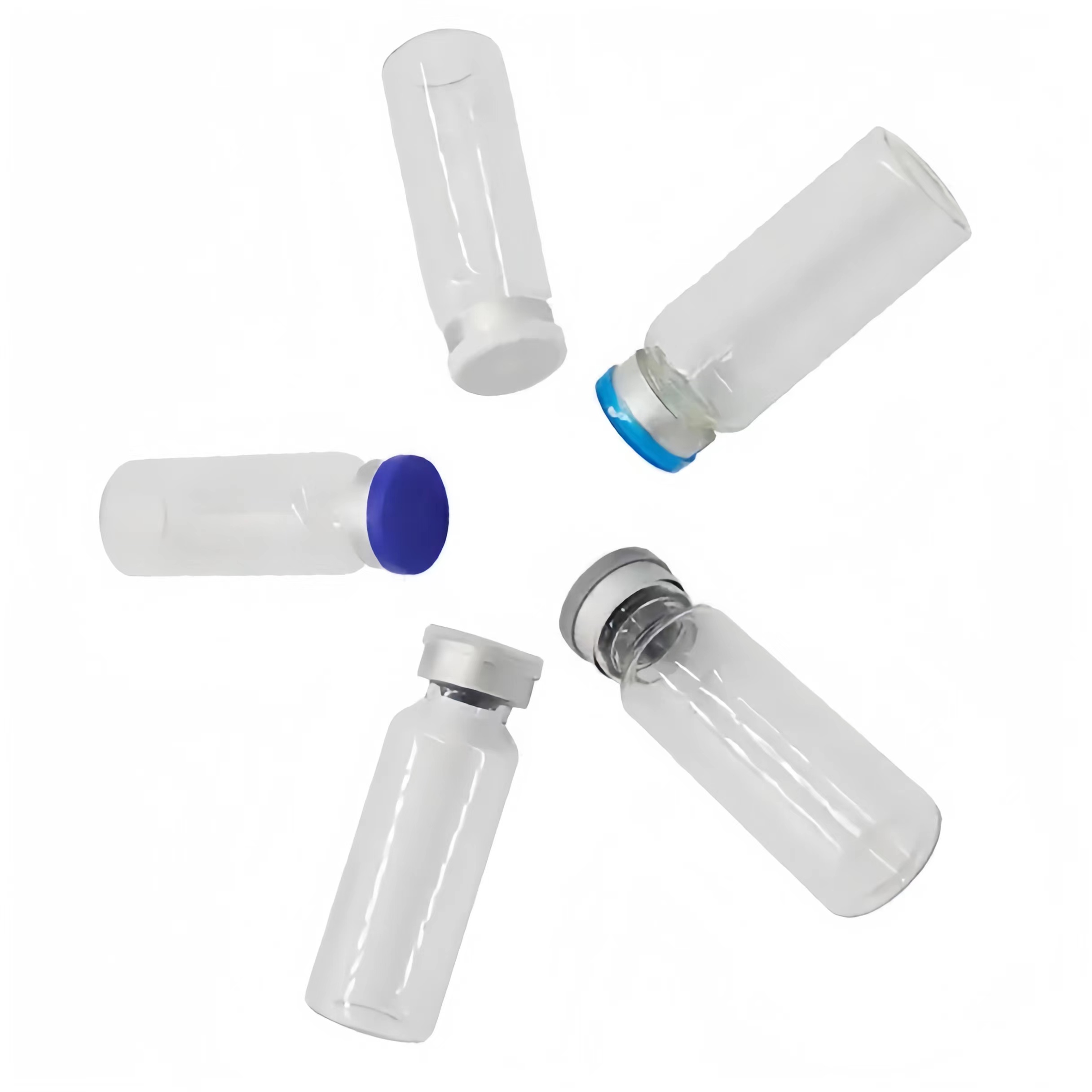 Customizable 5ml-20ml Round Pharmaceutical Glass Vials With Cap and Rubber Stopper Hot Stamping Surface Packaged With Logo