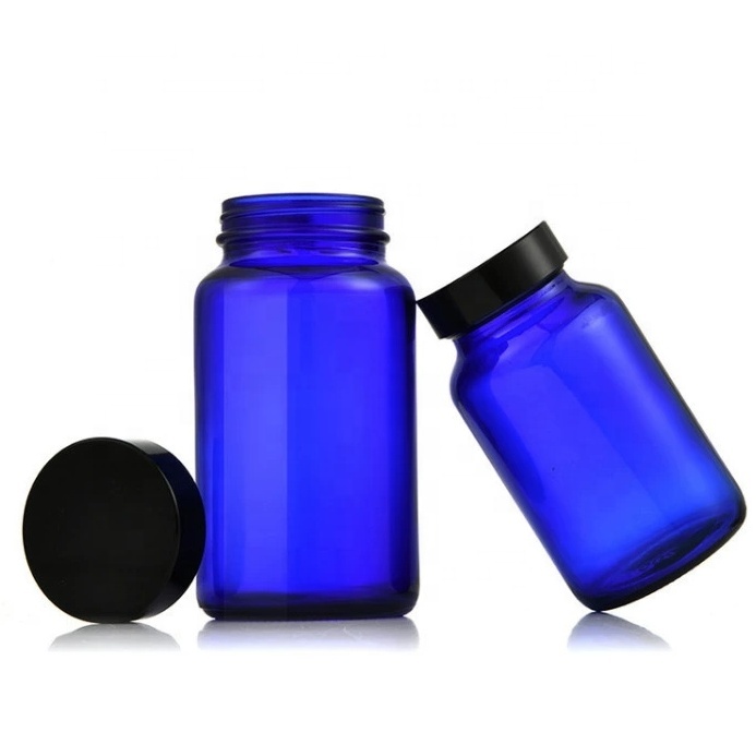 Empty Pharmaceutical 75ml 100ml 200ml 450ml 500ml 1000ml Wide Mouth Tawny Glass Bottle for Capsule Pill Tablet