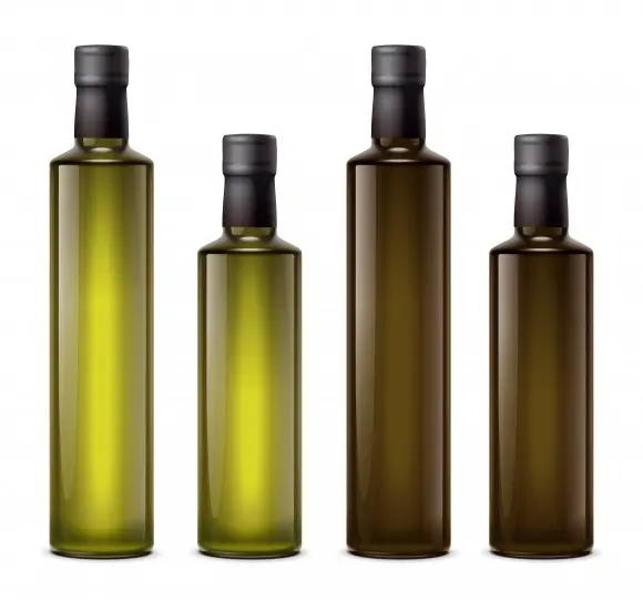 Bulk Round Dark Green 125ml Empty Glass Bottle for Olive Oil Dorica Cooking Oil Bottles Glass Jar Glass Bottle