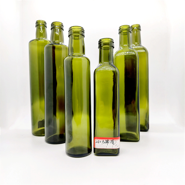 Screw Cap 250ml 17oz 500ml 750ml Transparent Empty Square Oil Cruet Glass Vinegar Olive Oil Dispenser Bottle