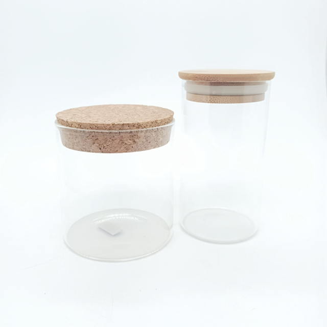 5.9oz Eco Friendly Storage Food Spice Candy Tea Glass Jar With Bamboo Lids