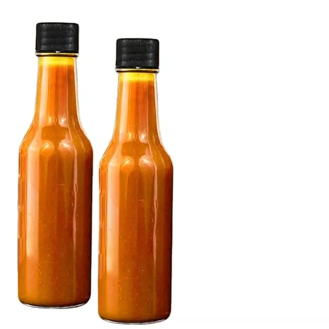 Factory Stock 150ml Glass Woozy Bottle BPA-Free 5oz Clear Glass Hot Sauce BBQ Sauce Bottle Shrink Capsules Food Oil Label