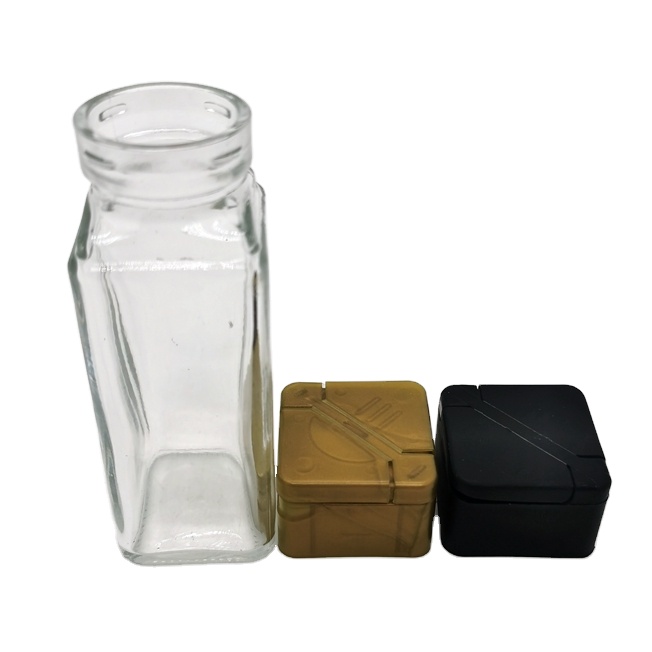 Wholesale 100ml/120ml Glass Spice Shakers Bamboo Wood Lid Screw Cap Kitchen Seasoning Bottle Jar Hot Stamping Salt Pepper