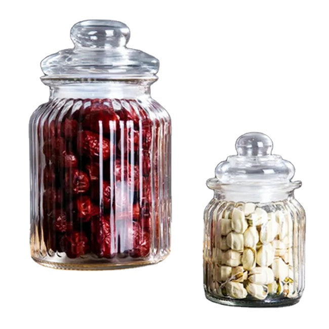 Economy Glass Bottles for Wholesale 230 ML to 650 ML Transparent Sealed Jars Household Use for Pickles and Grains Storage