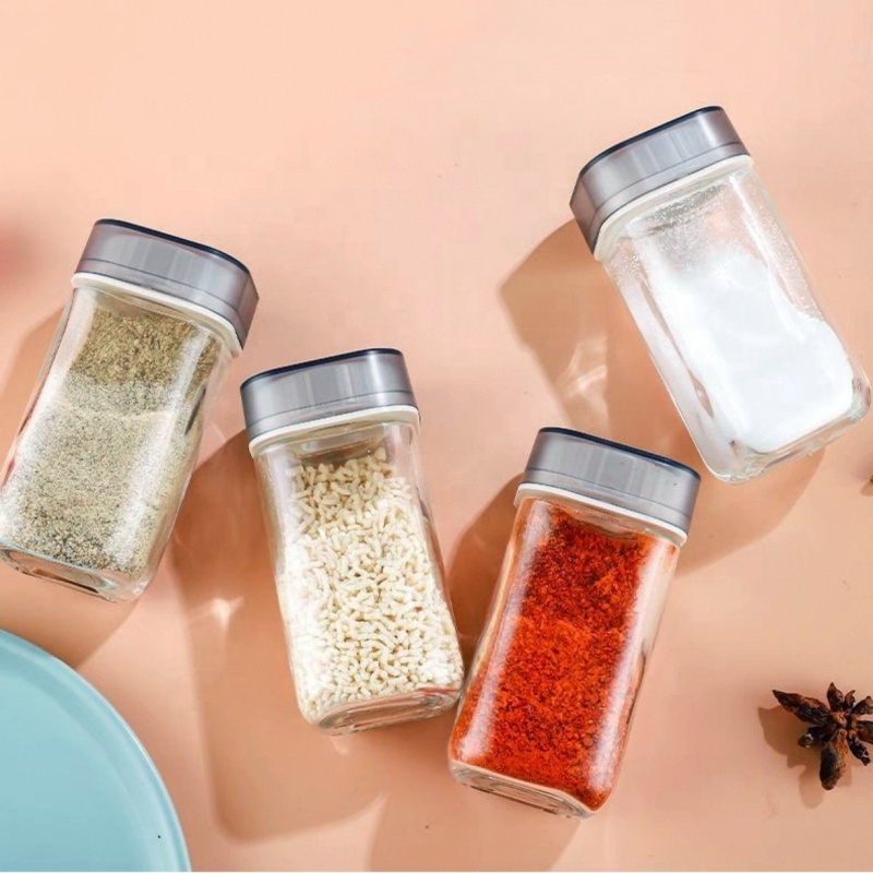 Wholesale Stylish Magnetic square Plastic Small Spice Dispenser Jars Seasoning Condiment Container Bottles With Plastic Lid