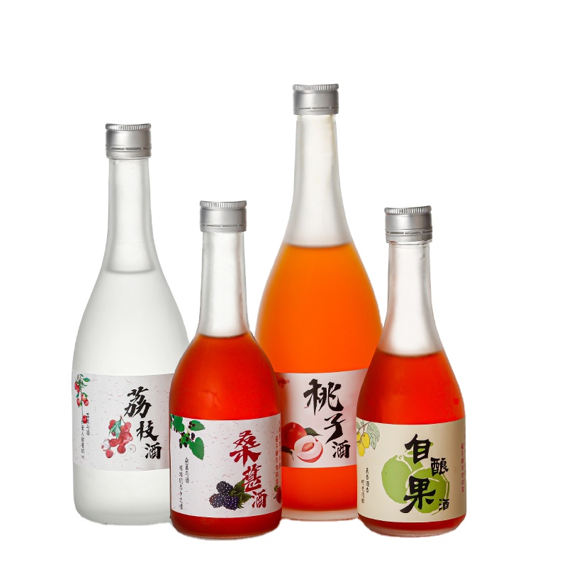 Wholesale Custom 50ml 375ml 500ml 750ml Long Neck Empty Glass Bottles for Beverages Alcohol Spirit Wine Clear Frosting Liquor