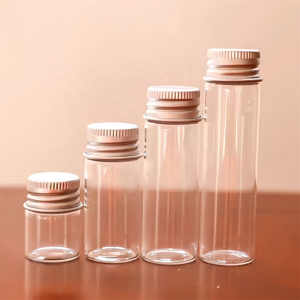 Borosilicate Clear Test Tube Glass Bottle 30ml Cheap Glass Test Clear Tube With Screw Caps Bottle With Aluminum Cap Packaging