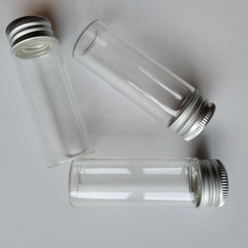 Small DIY Glass Bottle with Screw Top Lid Handmade Glass Vial