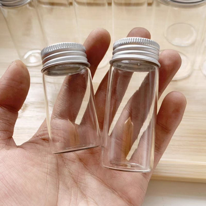 Factory Made 30mm Aluminum Cap Tiny Glass Tube Bottle/tiny Glass Spice Tube/small Vial Tube With Cap for Packaging Factory