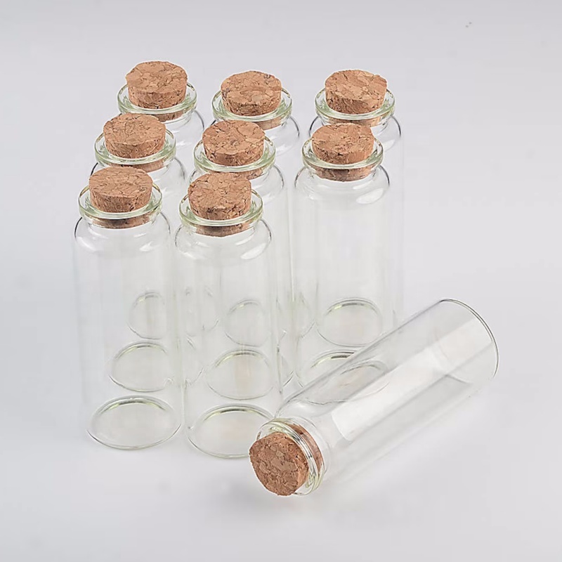 10ml to 55ml Glass Bottles in Various Sizes Cork-Top Empty Containers for Crafts Jars and Vials