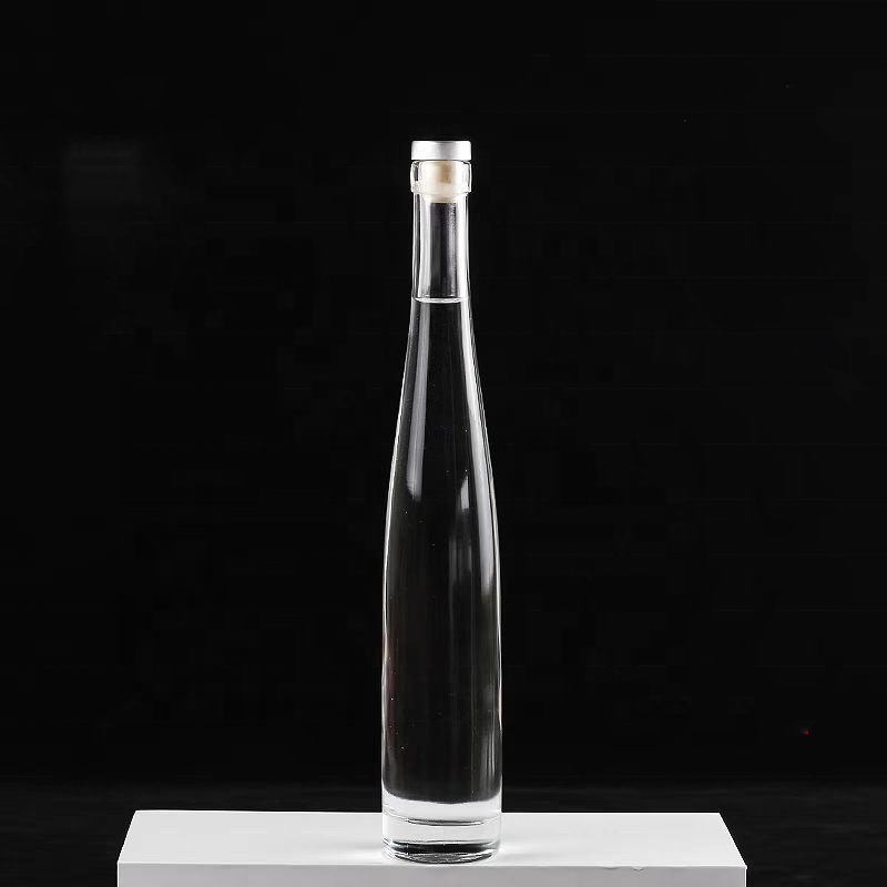 Factory Custom Tapered Glass Spirits Bottle 375ml Liquor Unique Shape Glass Liquor Bottle Glass Vodka Whisky
