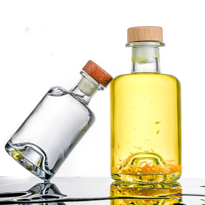 Glass Gin Bottle Mini 100ml 500ml 75cl clear High Flint Spirit Liquor Vodka Glass Wine Bottle 750ml Glass Olive Oil Bottle
