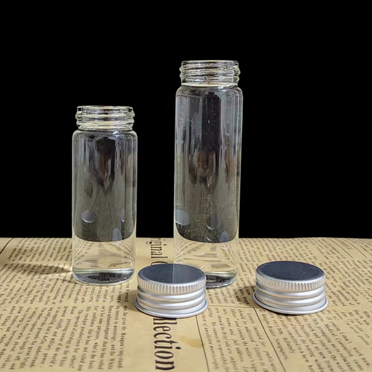 Glass Storage Tube 10ml 15ml 20ml Empty Cylinder Glass Roll on Bottle Screw Cap Storage Jar for Packing
