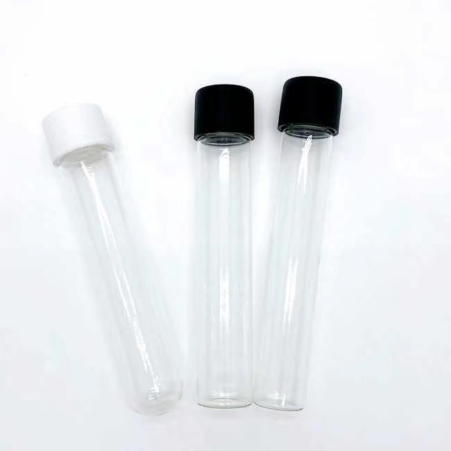 116mm 120mm Custom Child Proof Packaging Glass Tube P-re Vial Child Resistant Roll Glass Tube With Screw Cap