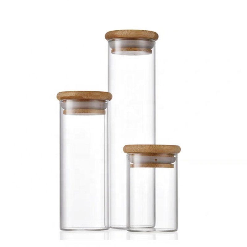 Flat Bottom Glass Vial Bottle Container Sample test Tube 30mm With Bamboo Lid Cork