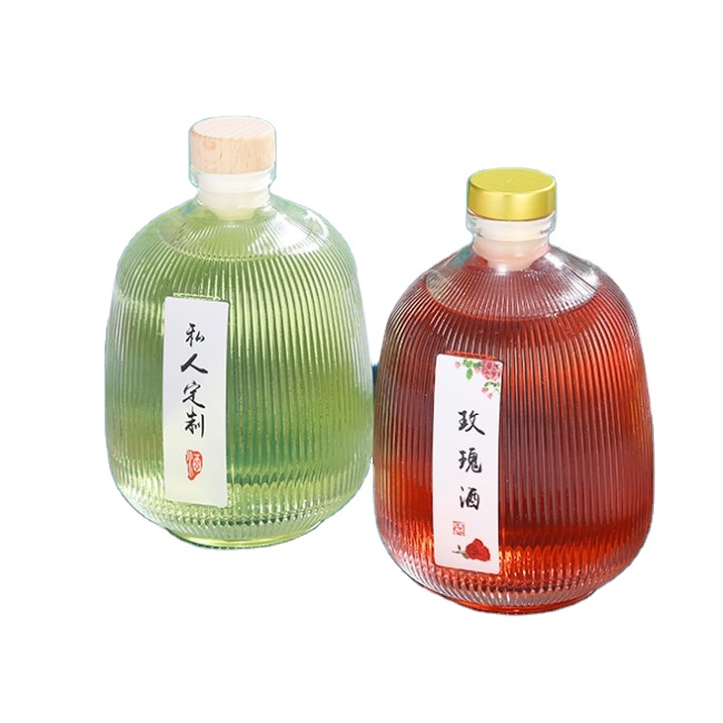 Alcoholic Beverage Juice Liquor Wine Fruit Wine Whiskey Clear Vodka Glass Bottles for Alcoholic Beverages