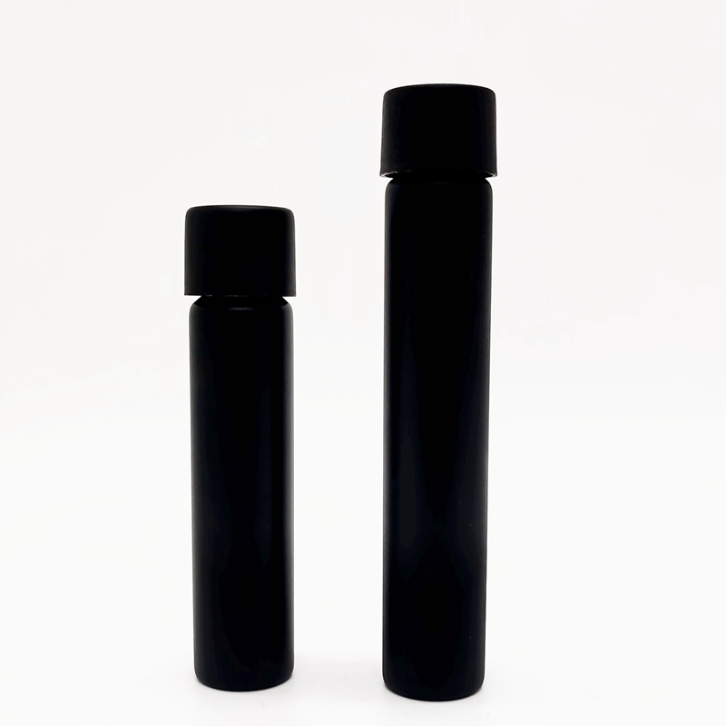 20*120mm 22*120mm Custom Matte Black Child Resistant Cbd P Re Roll  Packaging Tube With CRC Cap