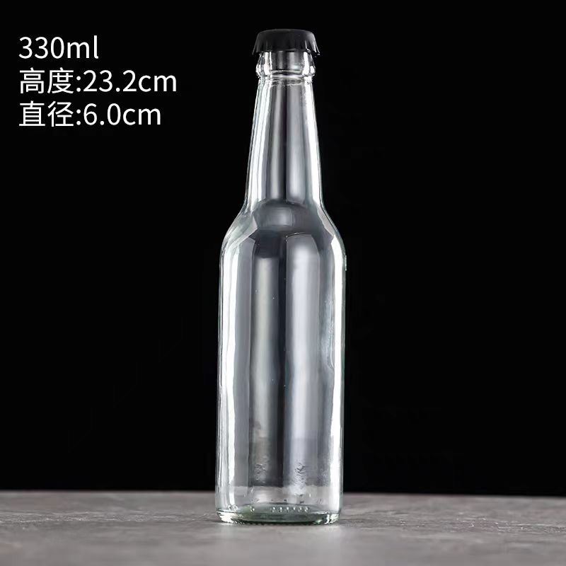 Recyclable Beer Bottle Wholesale Glass Beer Bottles 12 oz 330ml Long Neck Beer Glass Bottle 330 ml With Crown Cap