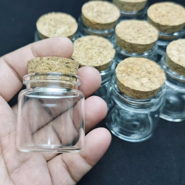 47 Diameter Clear Cork Glass Tube ml 50ml 60ml Glass Jars With Corks Wide Mouth Craft Containers Transparent Vials