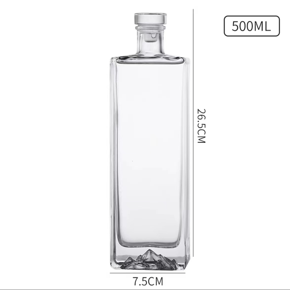 375ml 500ml 750ml Liquor Whisky Bottle With Bar Top for Packaging Hot Stamping Engraving Industrial Use for Beer Water