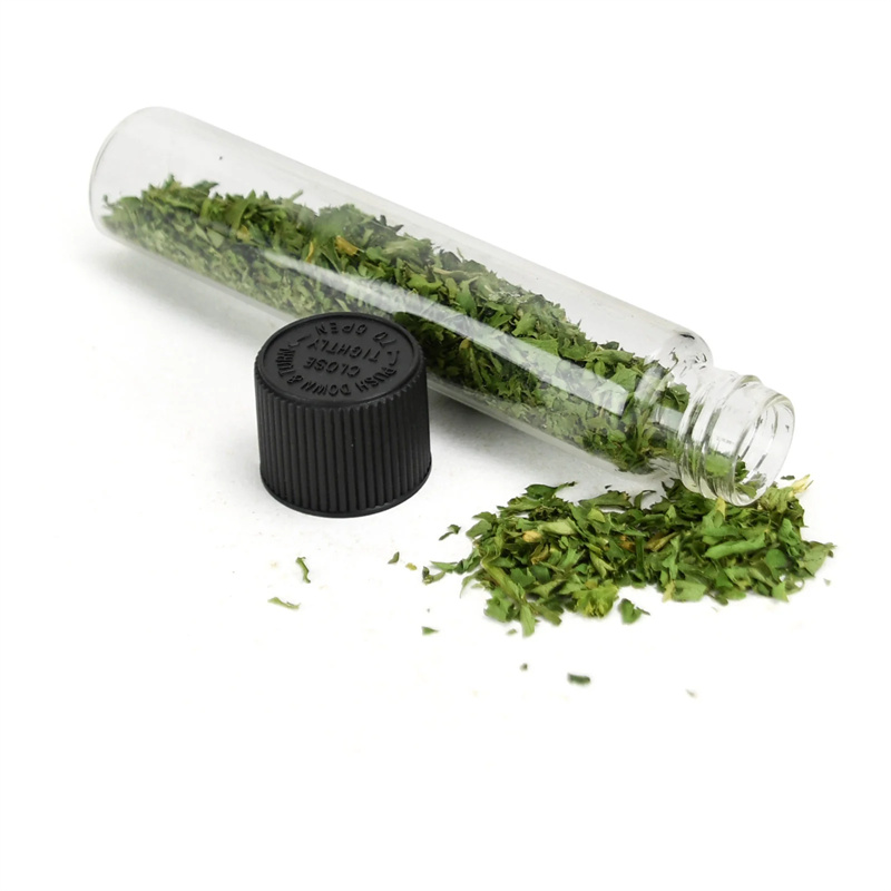 Custom Pre Clear Glass Roll Tube Packaging Container With Child Resistant Lid