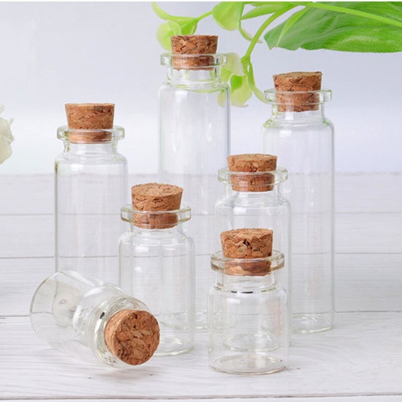 Wholesale Cheap Various Size Small Glass Tube Vials With Cork Tops Tiny Bottles Little Empty Jars