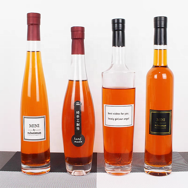 Manufacturer Wholesale 500ml Transparent Glass Bottle Fine White Material Wine Bottle With Cork Lid