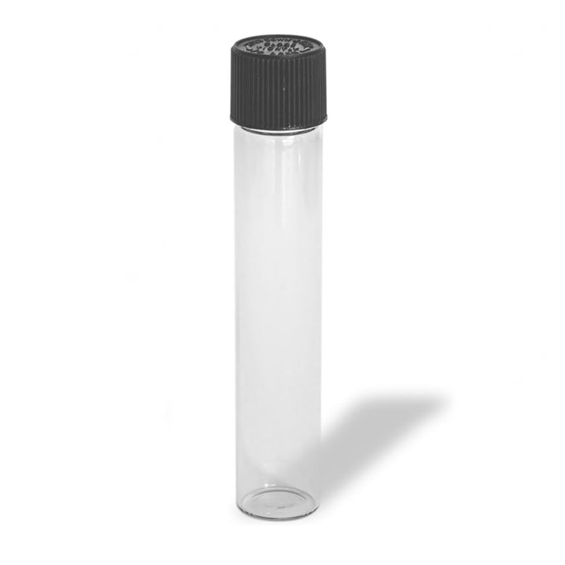 109mm 115mm 116mm 120mm Flower Packaging Clear Black White Small Glass Vial Glass Tube Roll Tubes With Child-Resistant PLA Cap